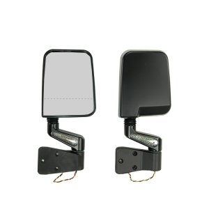 Jeep Wrangler YJ Door Mirrors - Rugged Ridge - Dual Focus Glass w/ LED Signal - Black - `87-`02